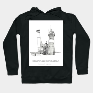 Lighthouse North Head (Vuurtoren Noorderhoofd) Westkapelle Netherlands Pen and Ink Illustration Hoodie